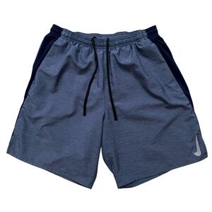 Nike Running Shorts Mens Size L Challenger Brief Lined Drawstring Stretch Blue